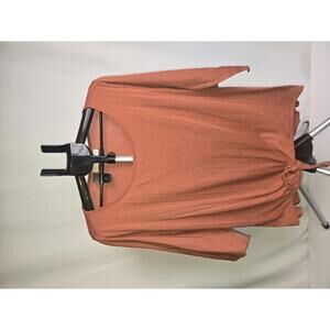 New York Laundry Women's 2X Rust Orange Tie-Front Top